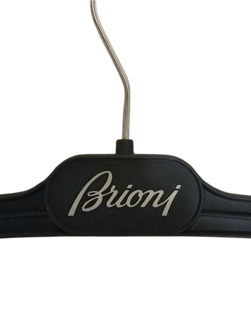 Brioni Black pants Hanger with Silver Script Logo